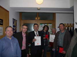 SPD-Weihnachtsfeier 2013: Jean-Marie Leone, Norbert Seidl, Dr. Herbert Kränzlein, Christoph Mainusch, Dieter Scheliga und Hermann Grüsser