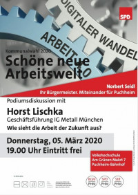 Plakat Schöne neue Arbeitswelt mit Horst Lischka
