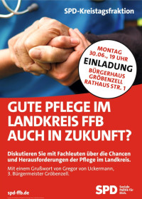 Plakat Gute Pflege im Landkreis FFB