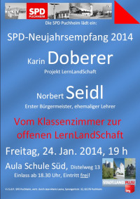 SPD Puchheim Neujahrsemfang 2014 Plakat