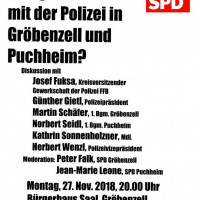 Plakat Podiumsdiskussion 27.11.2017 Polizei Gröbenzell